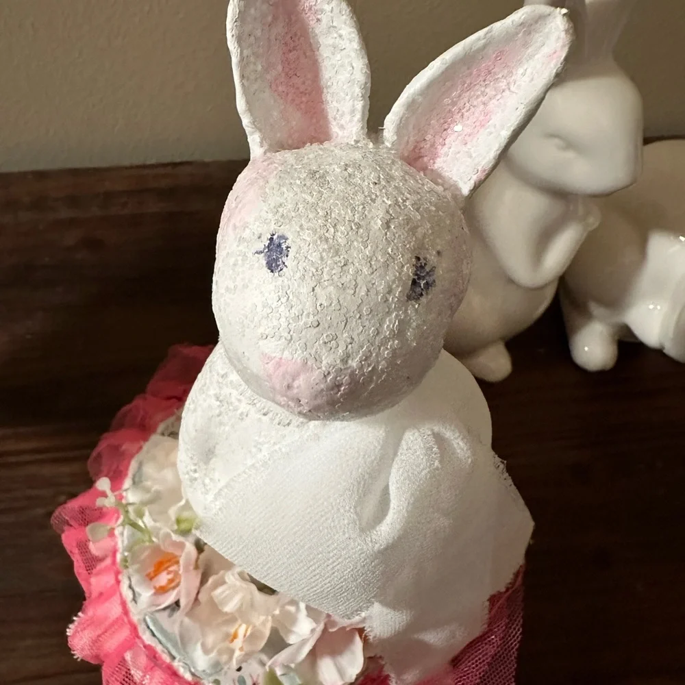 Handmade Clay Rabbit Home Decor - Picture 3 of 5